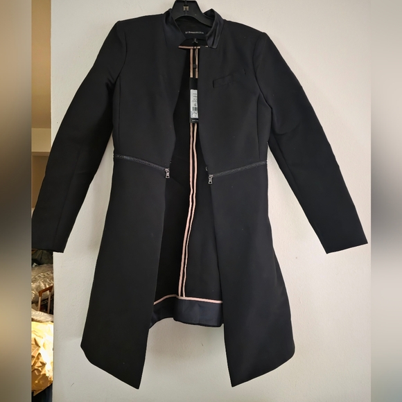 BCBGMAXAZRIA Arelia Zip Waist A-Line Essential Jacket Sz S Black Nwt - Picture 8 of 16